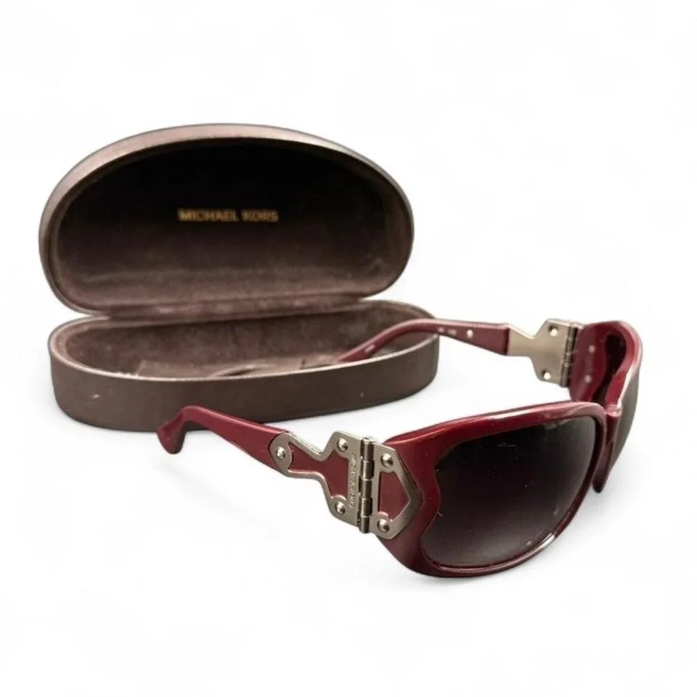 RARE Y2K Michael‎ Kors Joplin Sunglasses Burgundy Red - Picture 5 of 5